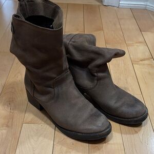 Brown Slouchy Italian Ankle Boots